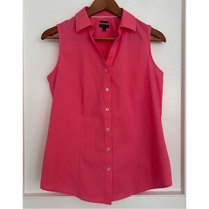 BNWOT Talbots Sleeveless Pink Collared Shirt Size 2